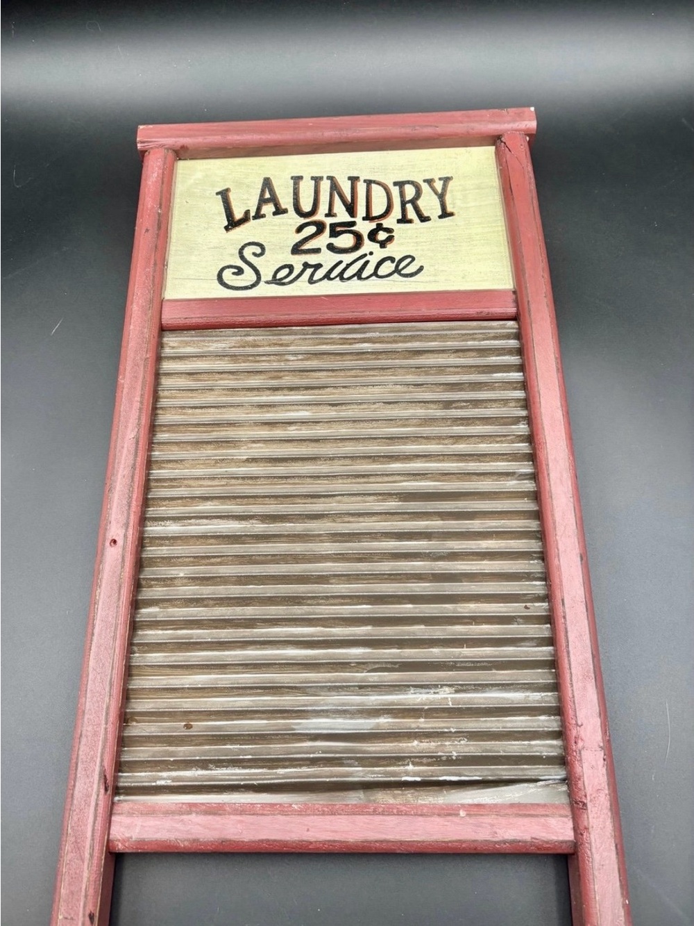 Vintage Laundry 25¢ Service Wall Decor - Red & Cream